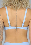 Lichtblauwe Push Up Bikini Top met Beugels