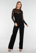 Zwarte Mesh Body met Lange Mouwen