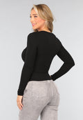 Zwarte Longsleeve Stretch Top