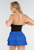 Zwarte Bandeau Top met Stretch en Rechte Halslijn