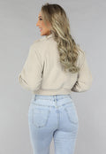 Cropped Fleece Vest met Hoge Kraag