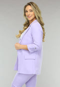 Classy Lila Tweedelige Blazer Set