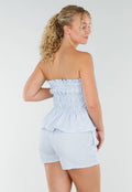 Blauw-Wit Gestreepte 2-Piece Set met Bandeautop