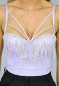 Strappy Lila Glitter Balconette Top