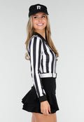 Scheidsrechter Kostuum met Zwart Wit Gestreepte Bodysuit  Stretch