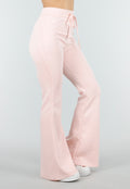 Lichtroze Joggingbroek met Flared Pijpen en Elastische Taille