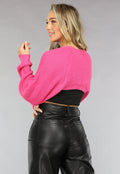 Fuchsia Gebreid Bolero Vestje
