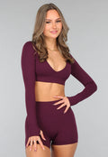 Aubergine Longsleeve stretch Sporttop