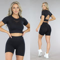 Zwarte Sporttop met Open Rug