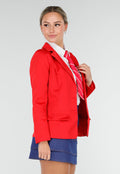 School Girl Uniform Kostuum met Rode Blazer en Stropdas