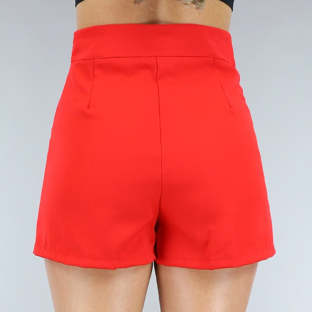 Rode Aansluitende Skort met Split
