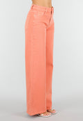 Oranje Denim Wide Leg Jeans met Hoge Taille en Stretch