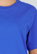 Blauw Basic T-Shirt met Ronde Hals en Korte Mouwen