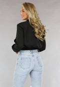 Zwarte Cropped Bomber Jacket