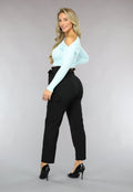 Lichtblauwe Stretch Longsleeve Top