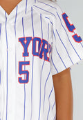 Wit Gestreept Stretchset met Sportprint en Knoopsluiting