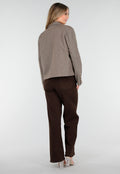 Korte Bruine Jas met Ceintuur en Revers