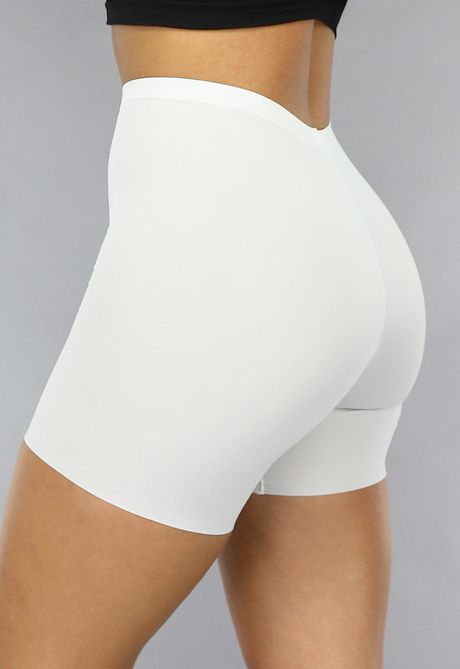 Witte Corrigerende Naadloze Biker Short met Hoge Taille