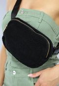 Zwarte Fluffy Crossbody Tas