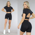 Zwarte Sporttop met Open Rug