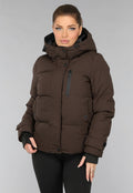 Korte Bruine Winterjas met Capuchon