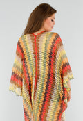 Multicolor Gehaakte Cover-Up met Zigzag en Franjes