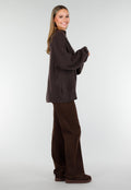 Bruine Instappers met Suede Look en Stevige Zool