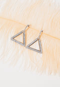 Zilveren Triangle Stainless Strass Oorbellen