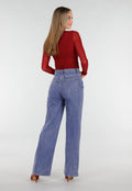Bordeauxrode Mesh Top met Studs
