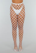 Witte Glow in the Dark Netpanty met Fishnet en Blauw Effect in het Donker