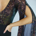 Asymmetrische One Sleeve Pailletten Jumpsuit