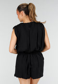 Zwarte Two Piece Set met Mouwloze Top en Ballonshort