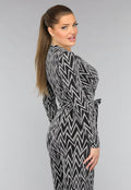 Stretch Jumpsuit met Zilveren Zigzag Glitters