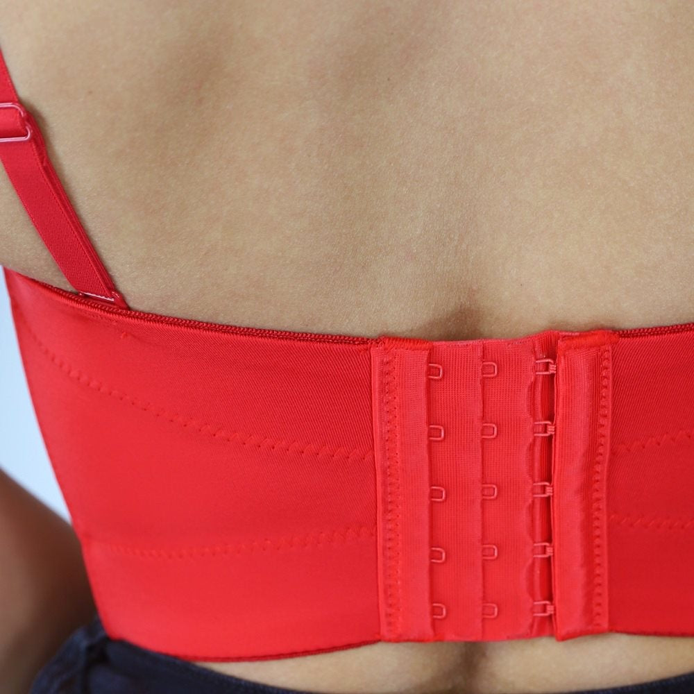 Strappy Rode Sexy Bustier met Cups