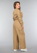 Wide Leg Cargo Set in Camel