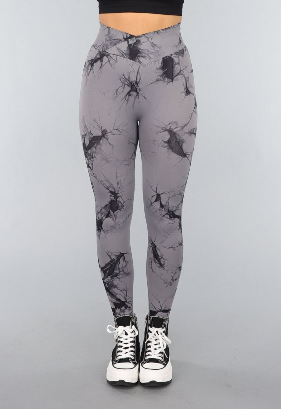 Stretchy Gym legging met Print en Overslag Taille