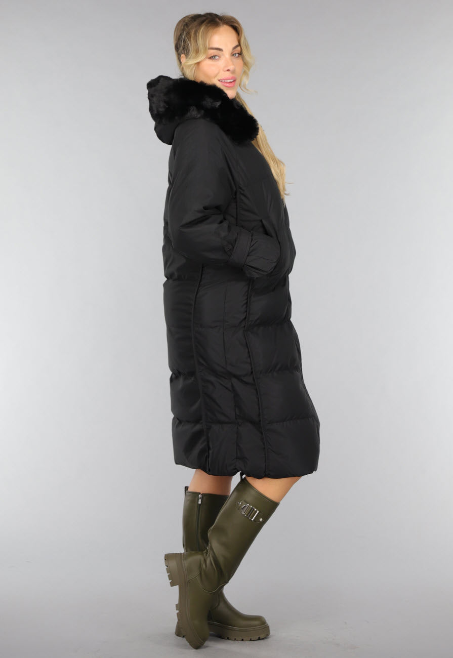 Hoge Lederlook Boots in Khaki