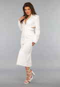 Witte Blazer Jurk met Cut Out