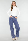 Witte Top met Col en Lange Mouw