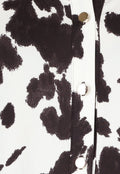 Bruin-Witte Blouse met Koeienprint  en Goudkleurige Knopen