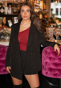 Zwarte Blazer met Diverse Glitter