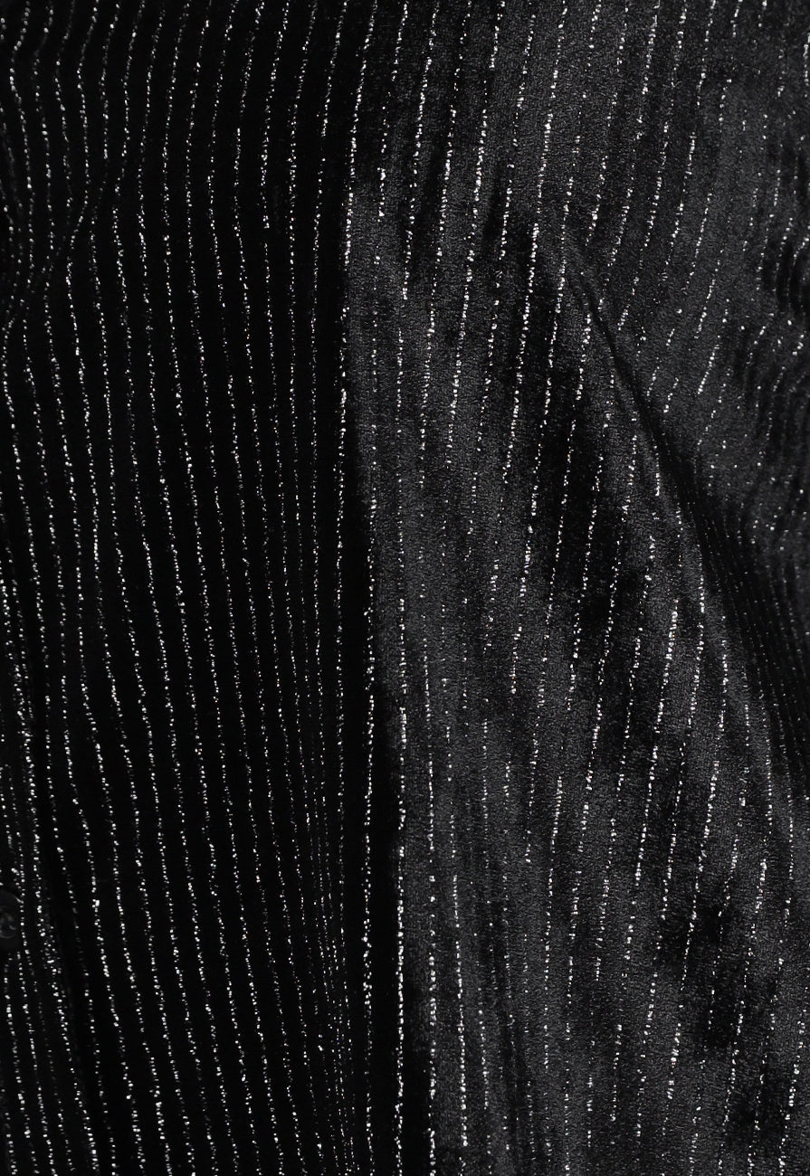 Zwarte Velvet Glitter Two Piece met Wide Leg Broek