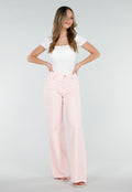 Lichtroze Wide Leg Tall Stretch Jeans van Denim
