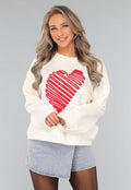 Witte Trui met Rood Hart