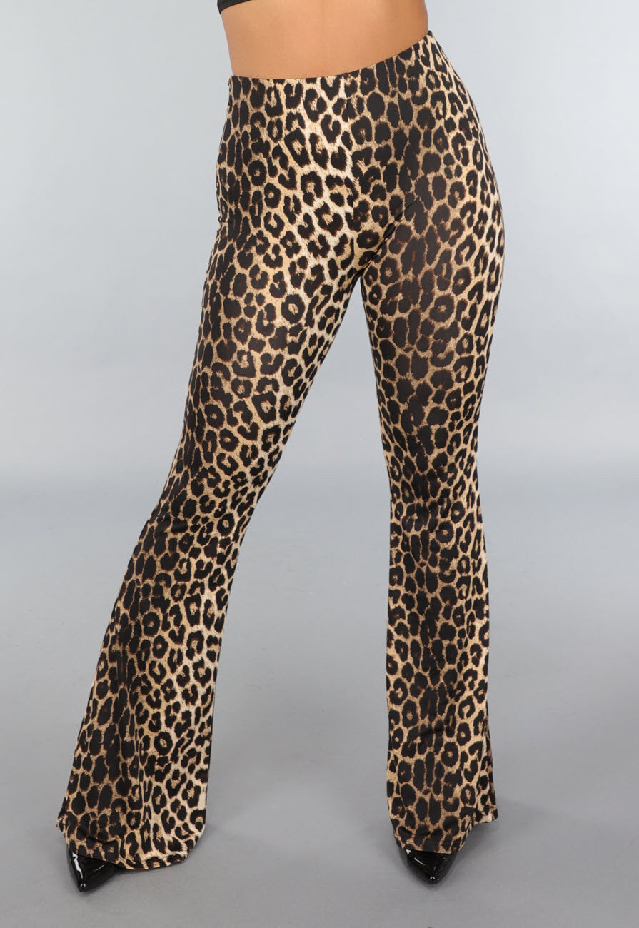 High Waist Tall Luipaard Flared Legging
