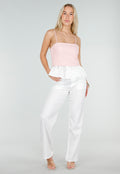 Roze Top met Peplum en Spaghettibandjes