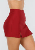 Bordeauxrode Skort met Stretch en Split
