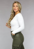 Basic Witte Asymmetrische Top met One Shoulder