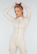 Beige Sportset met Cargolegging en Rits Top Dames