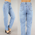 Blauwe Jeans met Schuine Sluiting